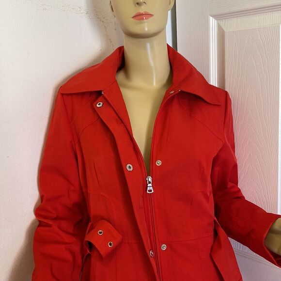 NEW Guess Mini Trench Coat Red Monogram Lining - Picture 6 of 9